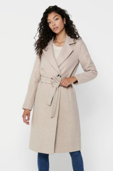 Wool Wrap Coat Hummus Melange