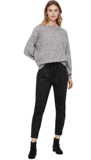Fake Suede String Pant Black 32"