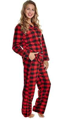 Brpla Cozy Fleece Collar Pajama Set with Pockets
