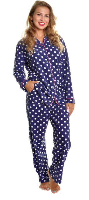 Bludot Cozy Fleece  Notch Collar Pajama Set 