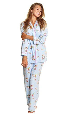 Unicorn Cozy Fleece Collar Pajama Set with Pockets