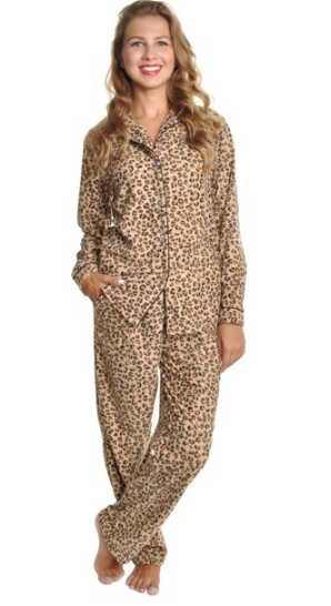 Leo Cozy Fleece Collar Pajama Set with Pockets
