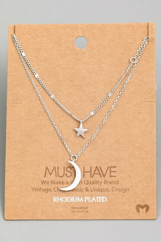 4090S 2LN Star Moon Necklace