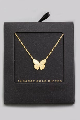 28540GD Butterfly CZ 96 Necklace