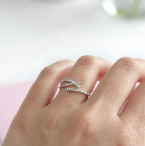 Beaded Cross Ring 5.5