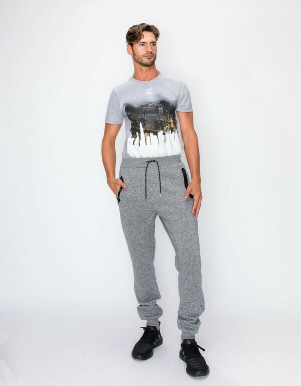 Dover Quilted Zip Joggers Gray