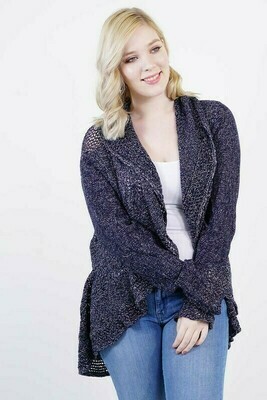 Open Knit Cardigan- Navy