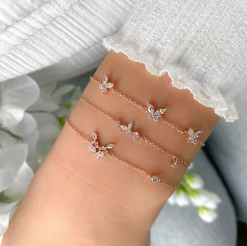 Blush Butterfly Bracelet Silver