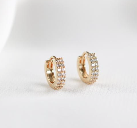 Leni Huggie Earrings Silver/Gold