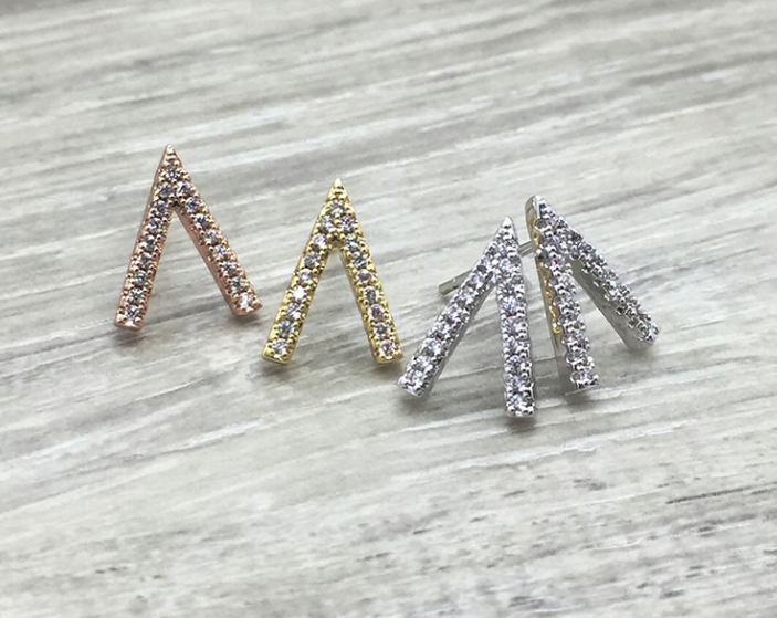 3E15 Silver V Earring