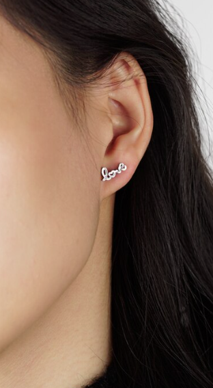 Love Stud Earring Rose Gold
