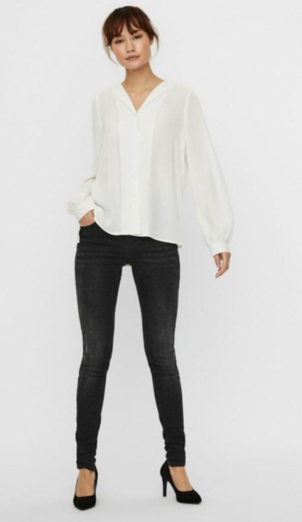 VMGry LS Shirt WVN Snow White