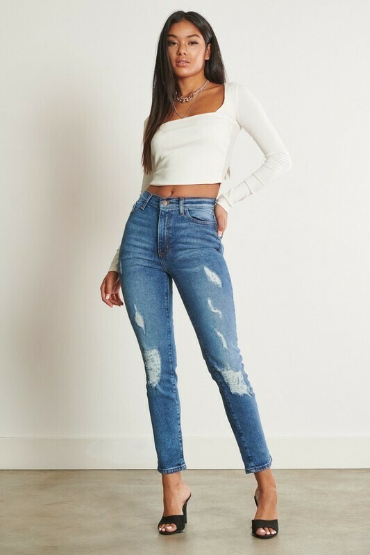 07 Distressed Ankle Skinny MS Jeans