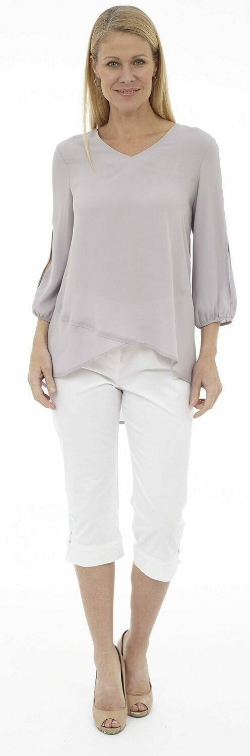 V-Neck Blouse Slit detail Cuff