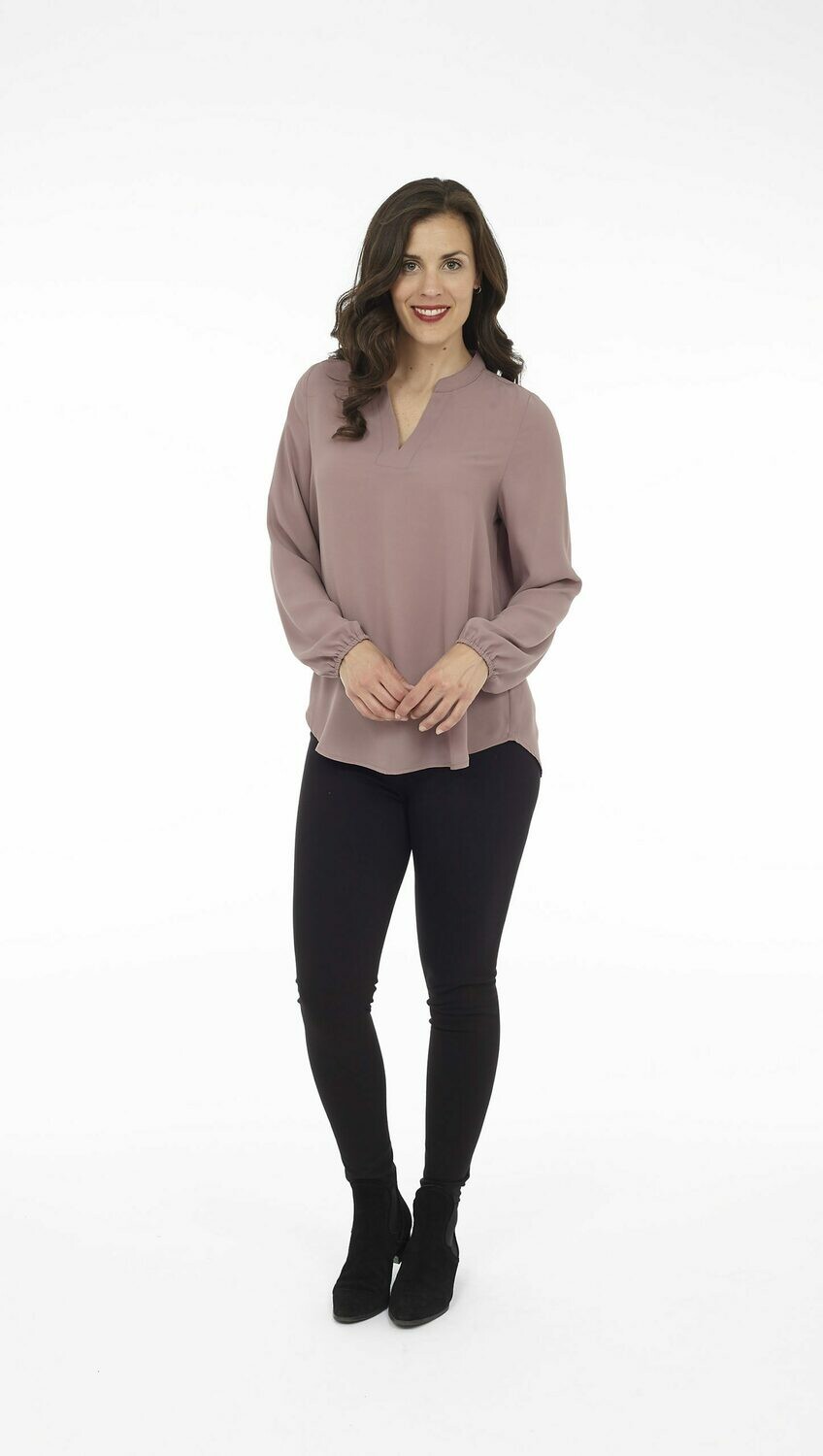 Long Sleeve V-Neck Blouse