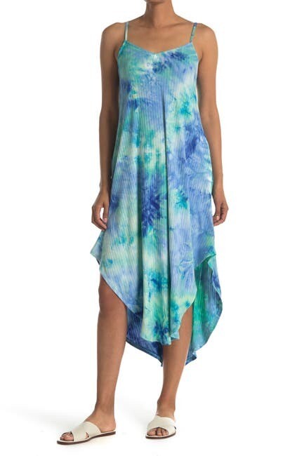 Tie Dye Maxi Dress Blue/Green
