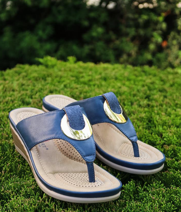 Janice-01 Heeled Sandal-Navy