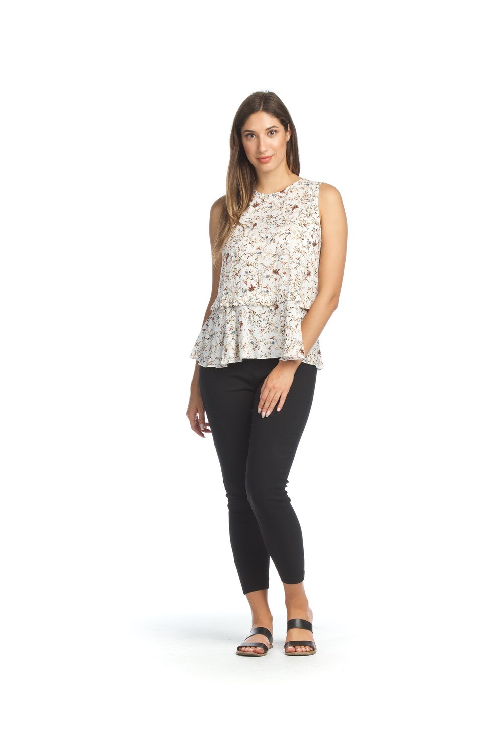 Ditsy Floral Blouse w/Ruffle