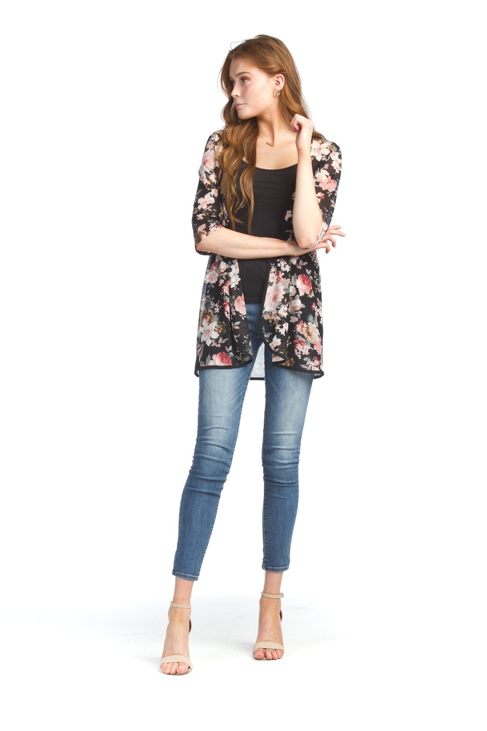 Floral Mesh Cardigan PT-003111