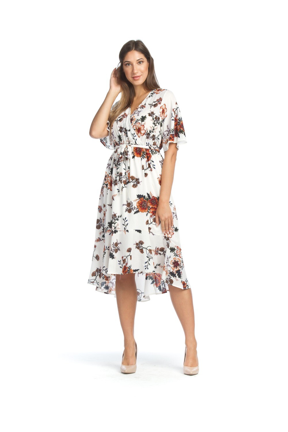 Midi Wrap Dress White