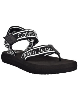 CK Mikki Nylon Taping Sandal-Black/White