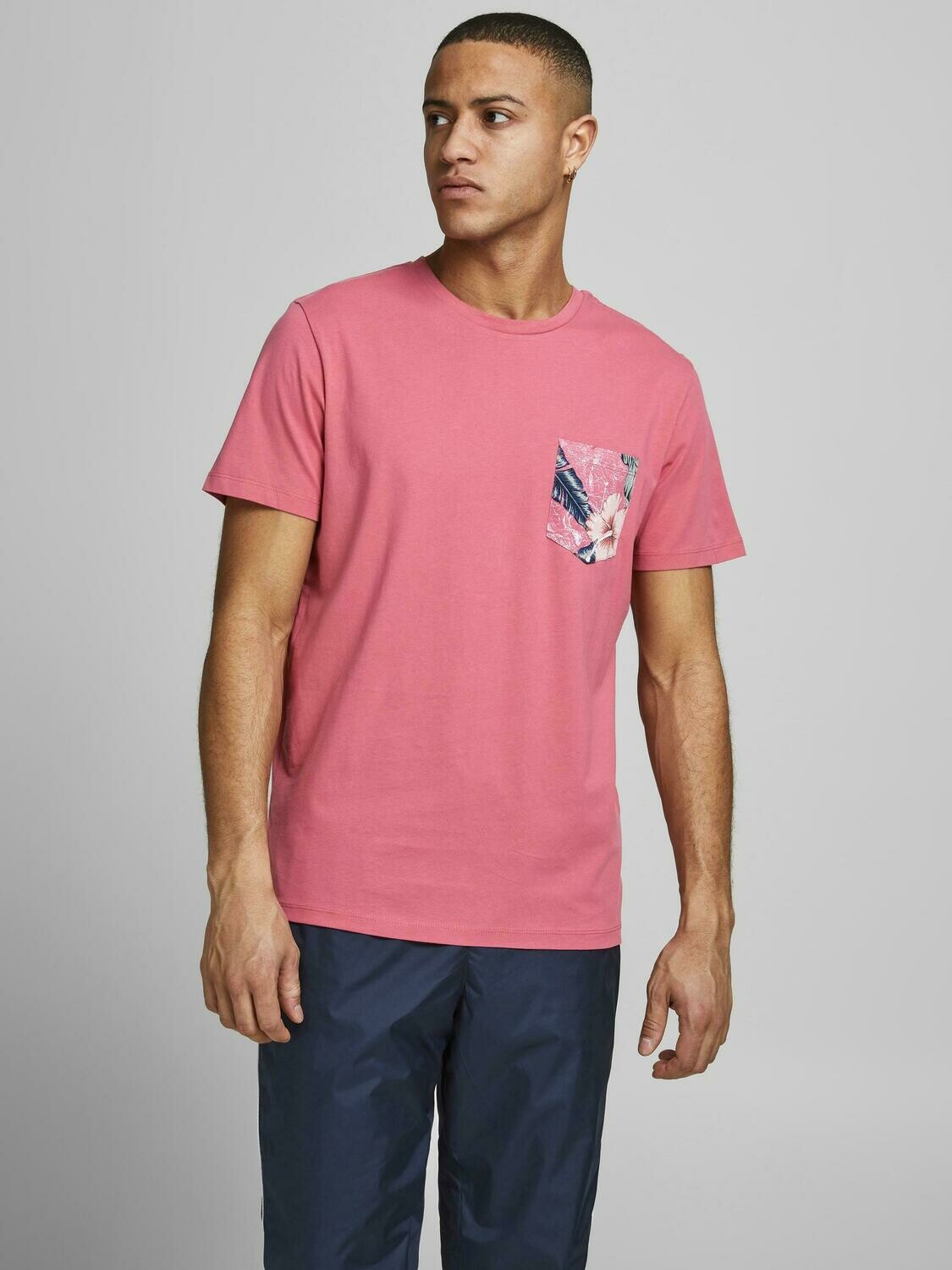 JJPock Tee Crew Neck- Slate Rose