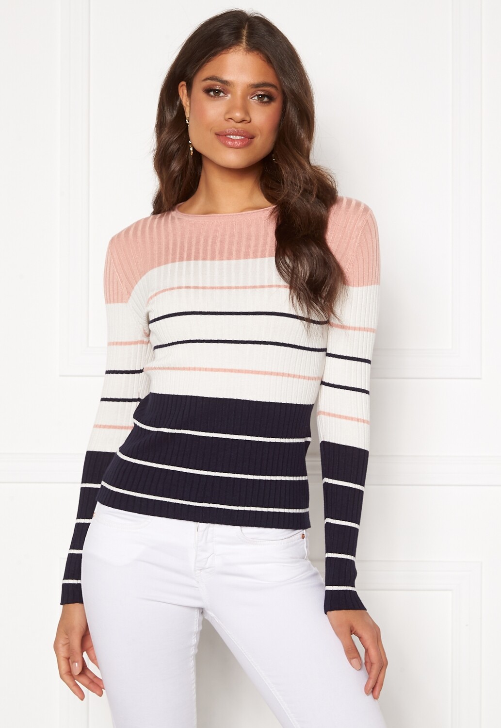 OnlNatalia Stripe LS Pullover Rose Smoke