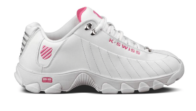 K-Swiss White/Shocking Pink