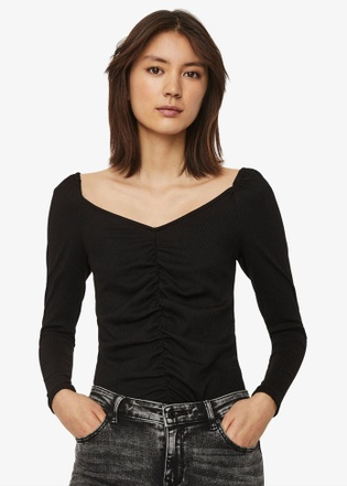 VMpolly LS Rouching Top Black