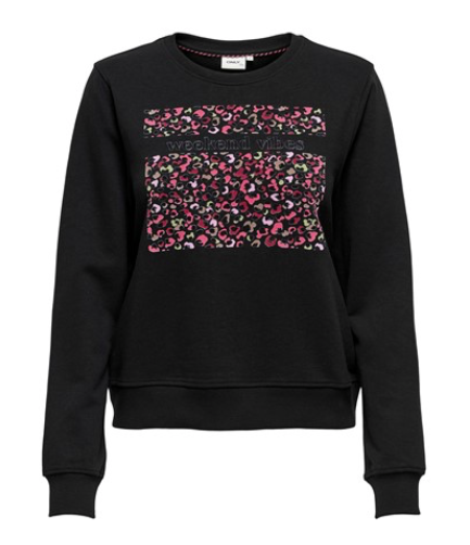ONLMilla Leo Weekend Sweater-Black Print