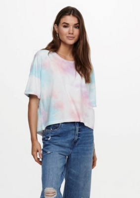 ONLZoey Tie Dye SS Tee- Dusty Turquoise