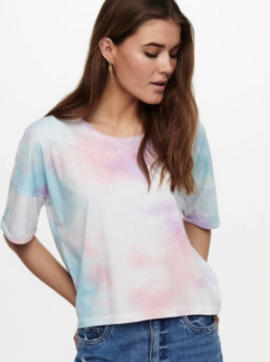 ONLZoey Tie Dye SS Tee- Dusty Turquoise