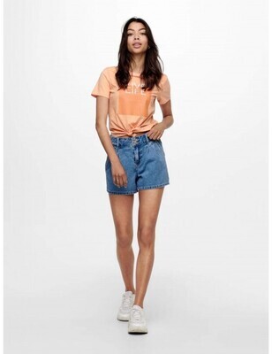 ONLSilly S/S Knot Top- Coral Sands