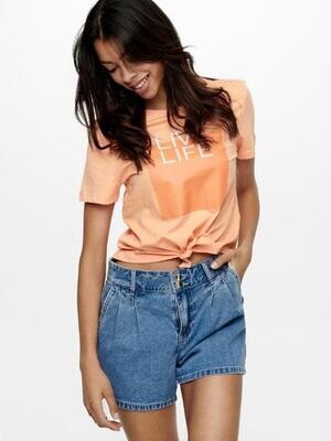 ONLSilly S/S Knot Top- Coral Sands