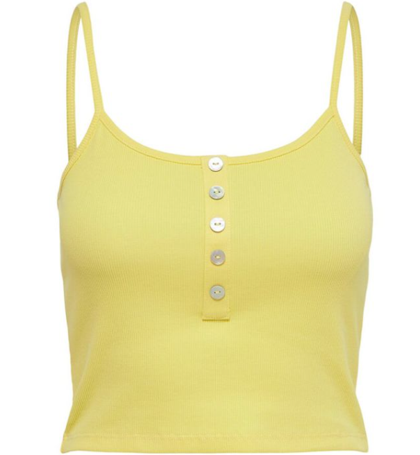 ONLNessa Button Crop Tank- Sunshine