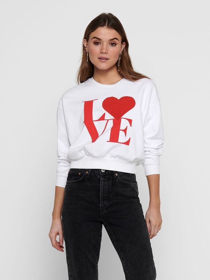 Love Life LS O-neck SWT Wht Print
