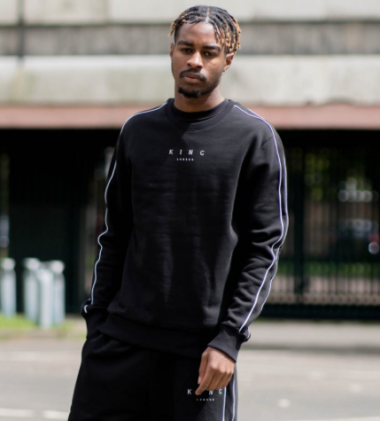 Tennyson Tracksuit Sweatshirt-Blk/Wht