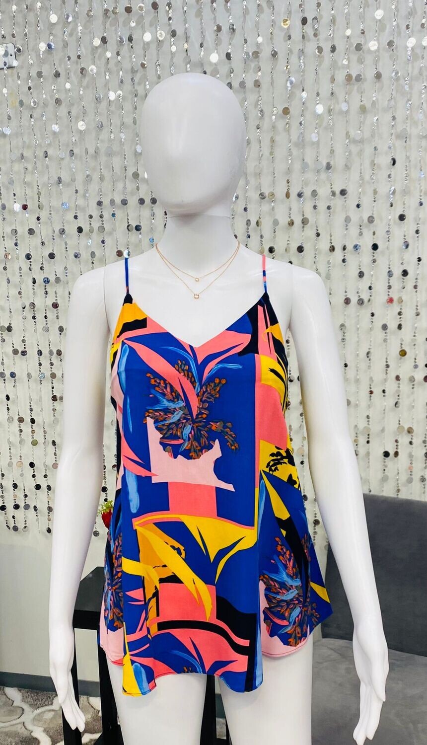 Kiara Printed Top- Multi Blue