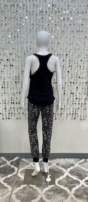 Leopard Print tank/Jogger Set black