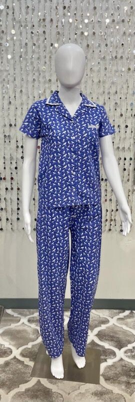 Cotton Knit PJ Purple Birds