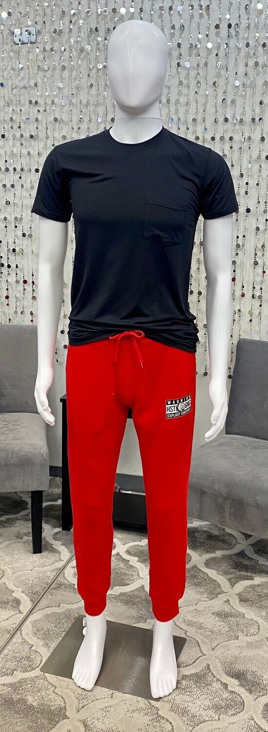 Men&#39;s Knit Sweatpants-Red