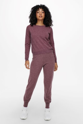 Younger Knitted Pants- Rose Brown Melange