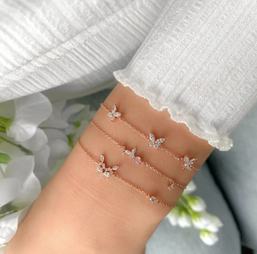 Blush Butterfly Bracelet Rose Gold