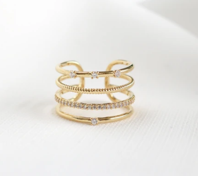 Palm Line Ring-Gold