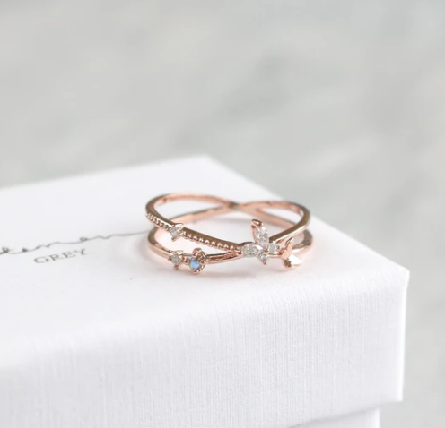 Zola Butterfly Ring-Rose Gold
