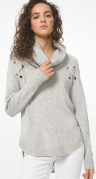 MF1609GF Cowl Sweater-Pearl Heather