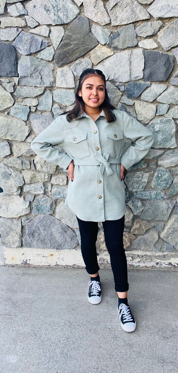 ONLY Belt Shacket -Shadow Melange