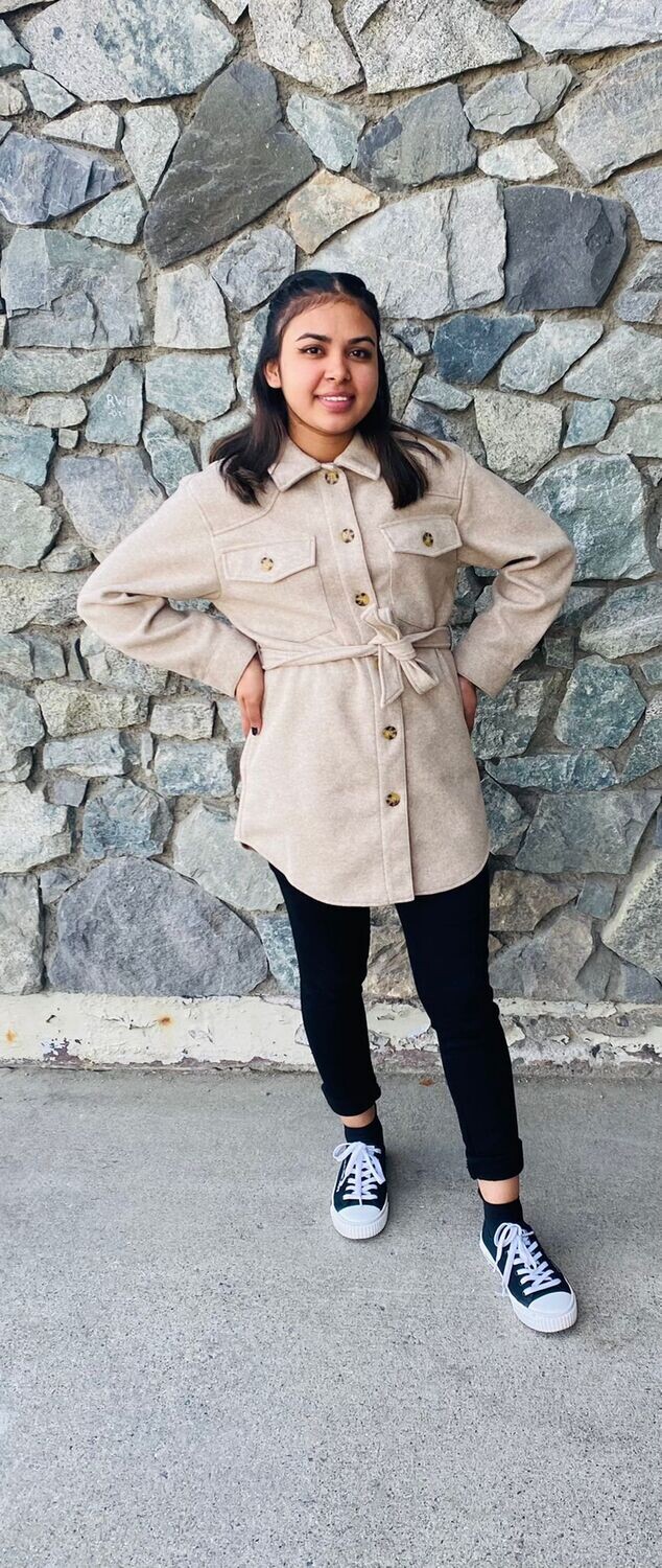 ONLY Belt Shacket -Tigers Eye Melange