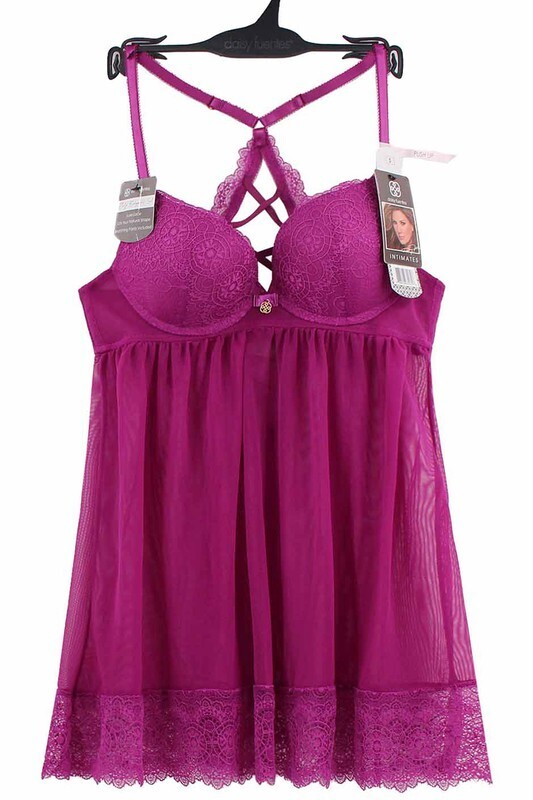 Babydoll With Thong Set-Wine