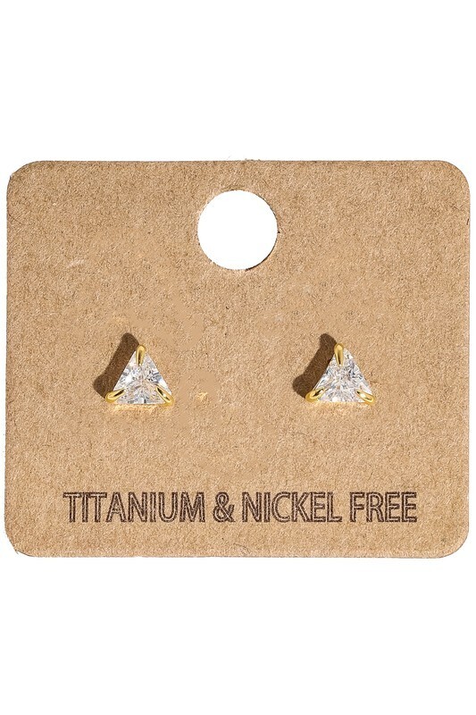 KE1690G Triangle Earrings-Gold